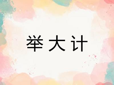 举大计 举大计