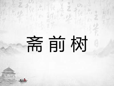 斋前树 斋前树