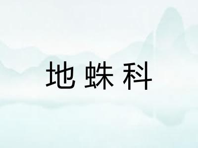 地蛛科 地蛛科