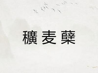 穬麦蘖 穬麦蘖
