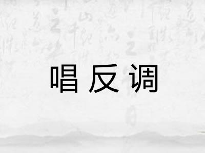 唱反调 唱反调