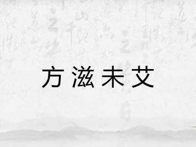 方滋未艾 方滋未艾