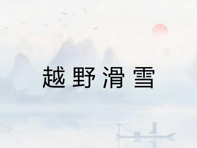 越野滑雪 越野滑雪