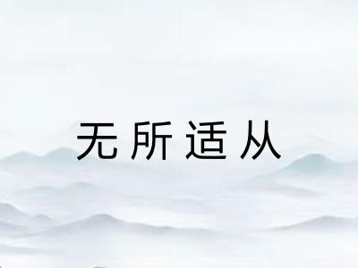 无所适从 无所适从