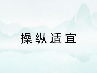 操纵适宜 操纵适宜