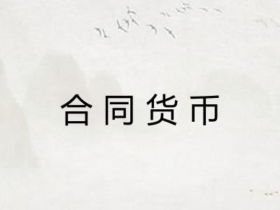 合同货币 合同货币