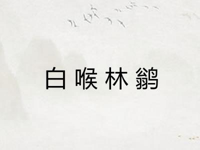白喉林鹟