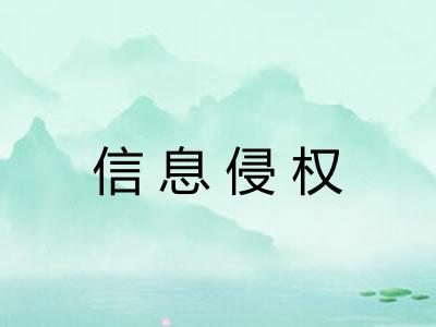 信息侵权 信息侵权