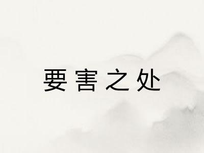 要害之处