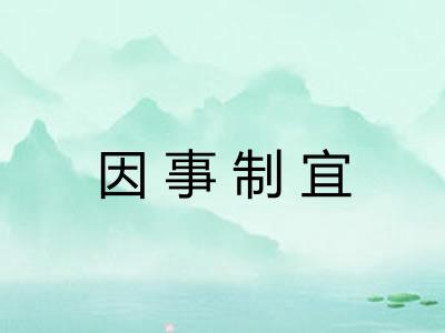 因事制宜 因事制宜
