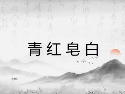 青红皂白 青红皂白
