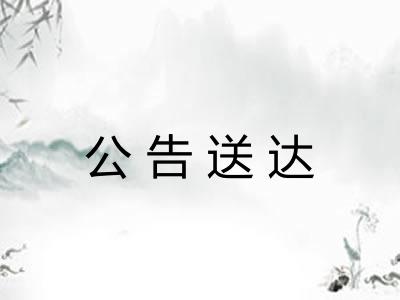 公告送达 公告送达