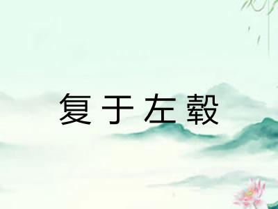 复于左毂 复于左毂