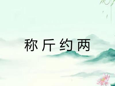 称斤约两 称斤约两