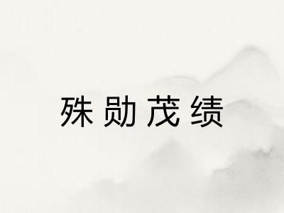 殊勋茂绩 殊勋茂绩