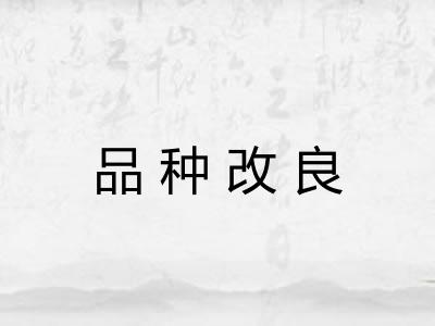 品种改良 品种改良