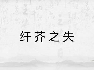 纤芥之失
