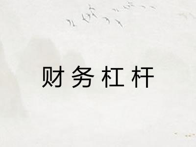 财务杠杆 财务杠杆