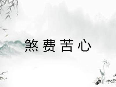 煞费苦心