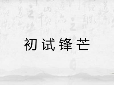 初试锋芒