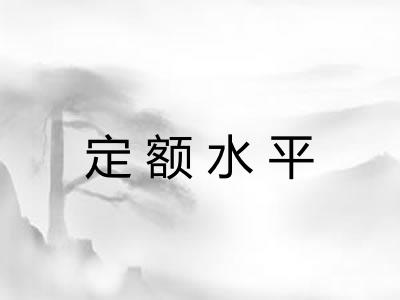 定额水平 定额水平