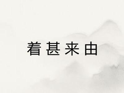 着甚来由 着甚来由