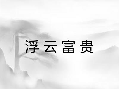 浮云富贵 浮云富贵