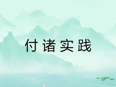 付诸实践 付诸实践