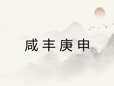 咸丰庚申 咸丰庚申