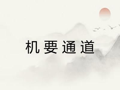 机要通道 机要通道
