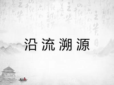 沿流溯源 沿流溯源