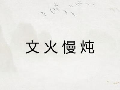 文火慢炖 文火慢炖