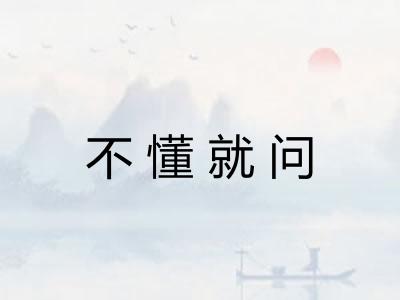 不懂就问 不懂就问