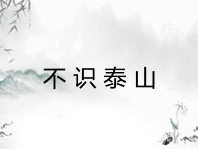 不识泰山