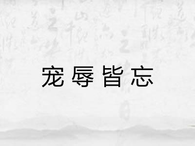 宠辱皆忘