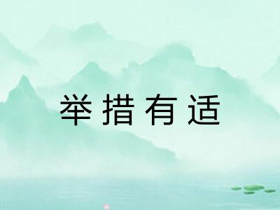 举措有适