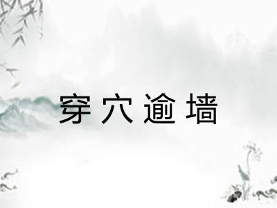 穿穴逾墙 穿穴逾墙
