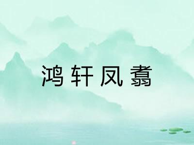 鸿轩凤翥 鸿轩凤翥