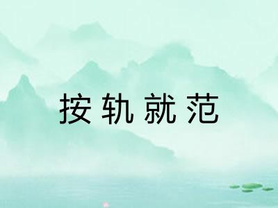 按轨就范 按轨就范