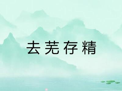 去芜存精 去芜存精