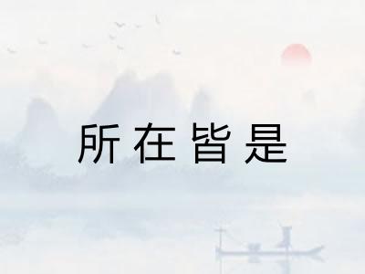 所在皆是 所在皆是