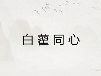 白藋同心 白藋同心
