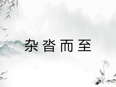 杂沓而至