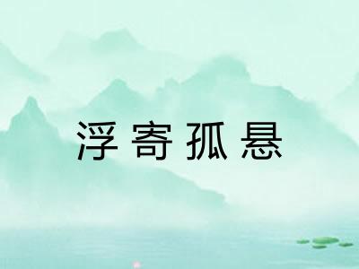 浮寄孤悬 浮寄孤悬