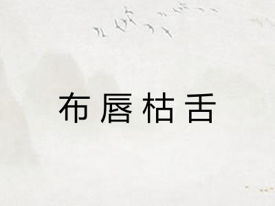 布唇枯舌 布唇枯舌