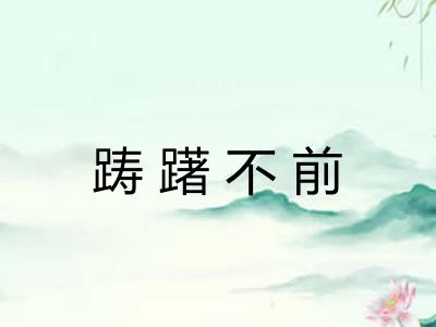 踌躇不前 踌躇不前
