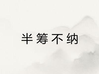 半筹不纳 半筹不纳