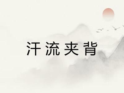 汗流夹背 汗流夹背