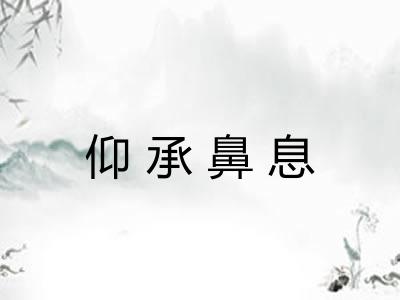 仰承鼻息 仰承鼻息