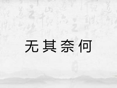 无其奈何